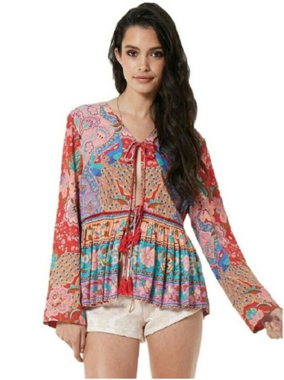 Spell lotus jacket front tie tassel medium